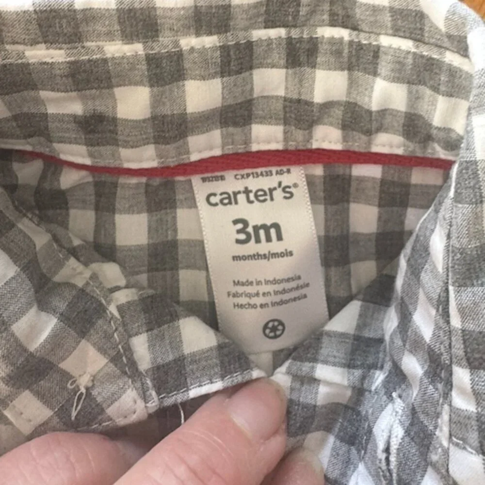 Carter's Size 3 months boys button-down shirt and vest (E44)